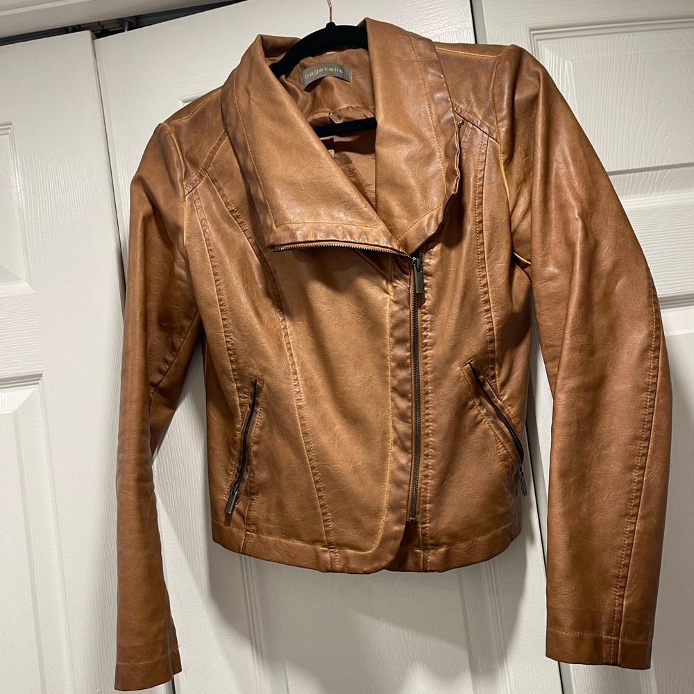 Faux leather biker jacket